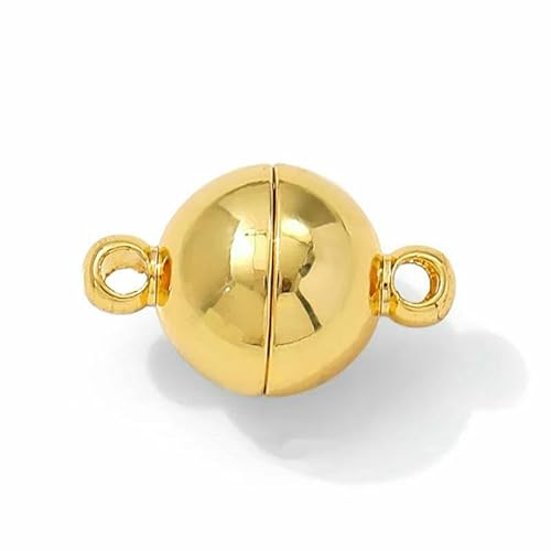 10mm 18K vergoldete Messing Magnetverschlüsse für Armbänder, Schmuckverschlüsse Verbinder, Halskettenverschluss, DIY Schmuckherstellung Zubehör-18K vergoldet-2 Stück von TBSKUY