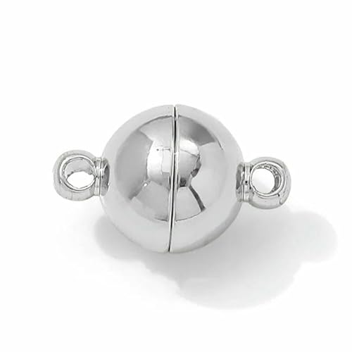 10mm 18K vergoldete Messing Magnetverschlüsse für Armbänder, Schmuckverschlüsse Verbinder, Halskettenverschluss, DIY Schmuckherstellung Zubehör-Rhodium plattiert-4 Stück von TBSKUY