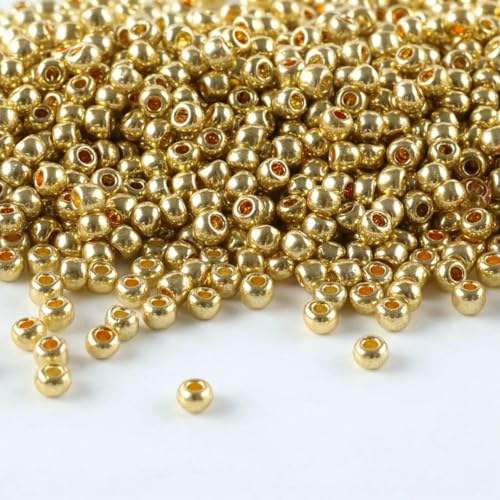 11/0 metallische runde Perlen, Top-Rocailles-Perlen, 10 g/Tube, Schmuckzubehör, geeignet für verschiedene Heimwerkerarbeiten und andere Handarbeiten, CJ-561, 2 mm von TBSKUY