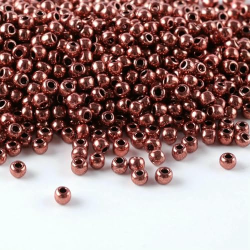 11/0 metallische runde Perlen, Top-Rocailles-Perlen, 10 g/Tube, Schmuckzubehör, geeignet für verschiedene Heimwerkerarbeiten und andere Handarbeiten, CJ-570, 2 mm von TBSKUY