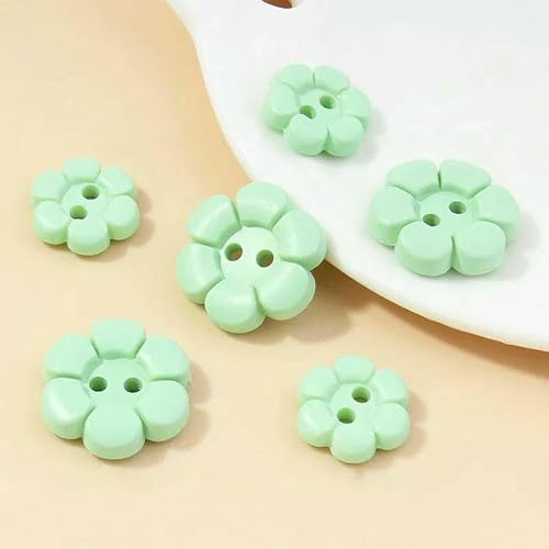 11/15 mm bunte Blumenknöpfe aus Kunstharz für Kinderhemden, Pullover, Strickjacken, Verzierungen, DIY-Scrapbooking, Hochzeitsapplikationen, Basteln, Hellgrün, 15 mm, 6 Stück 11/15 mm bunte Blumenknöpfe aus Kunstharz für Kinderhemden, Pullover, Strickjacken, Verzierungen, DIY-Scrapbooking, Hochzeitsapplikationen, Basteln, Hellgrün, 15 mm, 6 Stück von TBSKUY