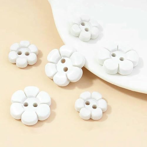 11/15 mm bunte Blumenknöpfe aus Kunstharz für Kinderhemden, Pullover, Strickjacken, Verzierungen, DIY-Scrapbooking, Hochzeitsapplikationen, Basteln, Weiß, 15 mm, 10 Stück 11/15 mm bunte Blumenknöpfe aus Kunstharz für Kinderhemden, Pullover, Strickjacken, Verzierungen, DIY-Scrapbooking, Hochzeitsapplikationen, Basteln, Weiß, 15 mm, 10 Stück von TBSKUY