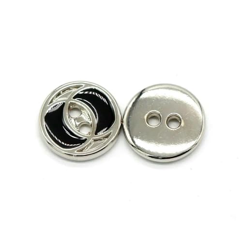 11 mm, 2 Löcher, kleine goldene Metallknöpfe für Kleidung, Modedesigner, Hemd, Kleid, Bluse, Carigan, Nähzubehör, Nr. 1, Weiß/Schwarz, 11 mm, 10 Stück 11 mm, 2 Löcher, kleine goldene Metallknöpfe für Kleidung, Modedesigner, Hemd, Kleid, Bluse, Carigan, Nähzubehör, Nr. 1, Weiß/Schwarz, 11 mm, 10 Stück von TBSKUY