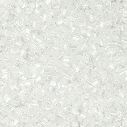 1100–5000 Stück 2 mm AB-Farbperlen, röhrenförmige Glasperlen, Rocailles-Perlen zur Schmuckherstellung, lose Abstandsperlen, DIY-Armbänder und Halsketten – Weiß – 2 mm, 1100 Stück, F von TBSKUY
