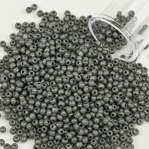 12 Gramm/Tube 2 mm Metallic-Rocailles-Perlen, japanische runde Glas-Rocailles-Perlen für DIY-Handarbeiten, Kleiderschmuck, Nähen, 1200 Stück-PZ1108-2 mm 1200 Stück-Flasche von TBSKUY