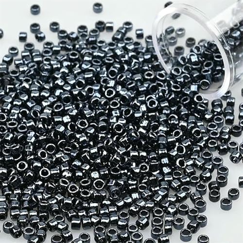 1200 Stück/Tube Metallic Rocailles Perlen Uniform 2.0 Stickerei Glas Rocailles Perlen Charms für Schmuckherstellung DIY Zubehör-PZ702-2mm 1200 Stück-Tube von TBSKUY