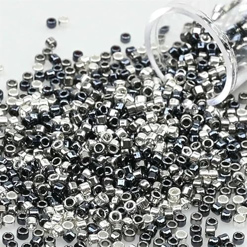 1200 Stück/Tube Metallic Rocailles Perlen Uniform 2.0 Stickerei Glas Rocailles Perlen Charms für Schmuckherstellung DIY Zubehör-PZ738-2mm 1200 Stück-Tube von TBSKUY