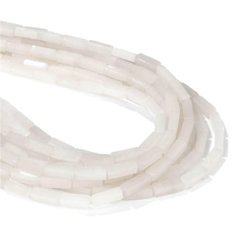 13 x 4,0 mm Naturstein-Röhrenperlen, Achate, Tigerauge, Imperial Spacer-Perlen, glatte, flache, rechteckige Röhrenperlen für die Schmuckherstellung, DIY-3. Weiße Jade, 4 x 13,0 mm, ca. 28 Stück 13 x 4,0 mm Naturstein-Röhrenperlen, Achate, Tigerauge, Imperial Spacer-Perlen, glatte, flache, rechteckige Röhrenperlen für die Schmuckherstellung, DIY-3. Weiße Jade, 4 x 13,0 mm, ca. 28 Stück von TBSKUY