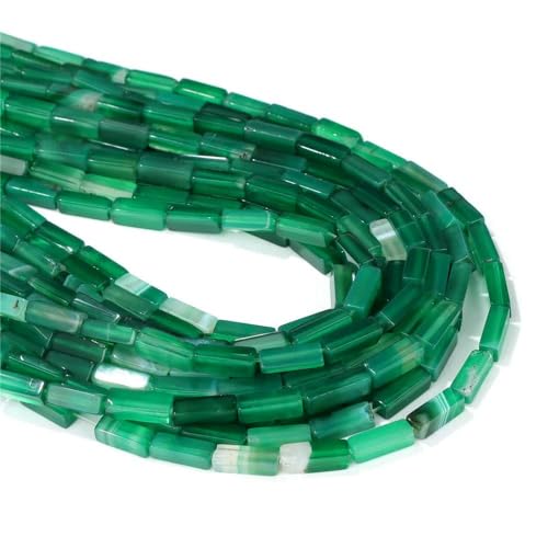 13 x 4,0 mm Naturstein-Röhrenperlen, Achate, Tigerauge, Imperial Spacer-Perlen, glatte, flache, rechteckige Röhrenperlen für die Schmuckherstellung, DIY-8, Grüne Achate, 4 x 13,0 mm, ca. 14 Stück 13 x 4,0 mm Naturstein-Röhrenperlen, Achate, Tigerauge, Imperial Spacer-Perlen, glatte, flache, rechteckige Röhrenperlen für die Schmuckherstellung, DIY-8, Grüne Achate, 4 x 13,0 mm, ca. 14 Stück von TBSKUY