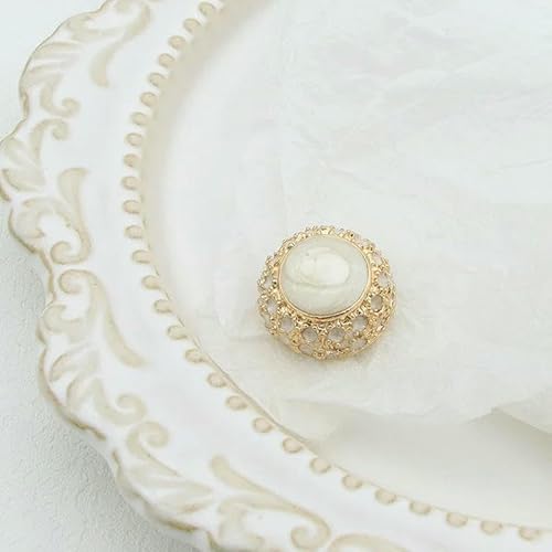 18/20/25 mm Vintage-Metallknöpfe mit goldenen Perlen für Damenanzüge, Mäntel, Handarbeiten, Pullover, Kleider, Kleidung im Palaststil, Nähdekor, Beige, 28L, 18,0 mm, 5 Stück 18/20/25 mm Vintage-Metallknöpfe mit goldenen Perlen für Damenanzüge, Mäntel, Handarbeiten, Pullover, Kleider, Kleidung im Palaststil, Nähdekor, Beige, 28L, 18,0 mm, 5 Stück von TBSKUY