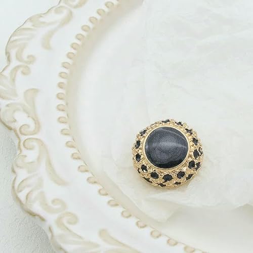 18/20/25 mm Vintage-Metallknöpfe mit goldenen Perlen für Damenanzüge, Mäntel, Handarbeiten, Pullover, Kleider, Kleidung im Palaststil, Nähdekor, Schwarz, 32L, 20,0 mm, 5 Stück 18/20/25 mm Vintage-Metallknöpfe mit goldenen Perlen für Damenanzüge, Mäntel, Handarbeiten, Pullover, Kleider, Kleidung im Palaststil, Nähdekor, Schwarz, 32L, 20,0 mm, 5 Stück von TBSKUY