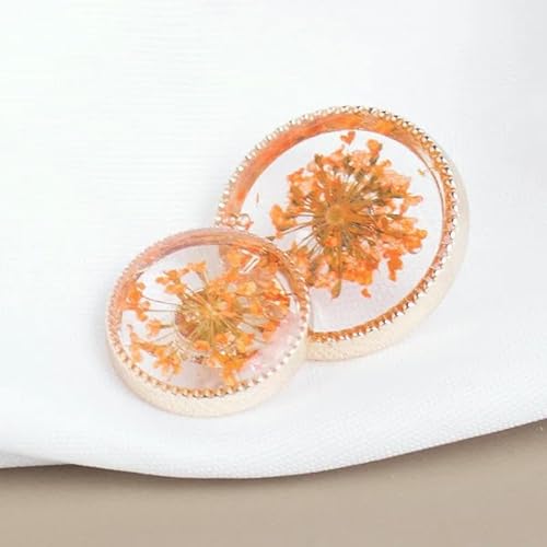 18/23,0 mm natürliche getrocknete Blumendekor-Ösenknöpfe für Kleidung, einzigartiges Design, Luxus-Metallknöpfe für Frauen und Kinder, DIY-Orange-23,0 mm, 6 Stück 18/23,0 mm natürliche getrocknete Blumendekor-Ösenknöpfe für Kleidung, einzigartiges Design, Luxus-Metallknöpfe für Frauen und Kinder, DIY-Orange-23,0 mm, 6 Stück von TBSKUY