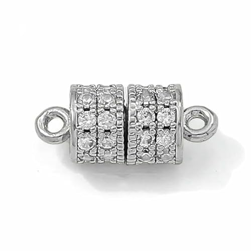 18 Karat vergoldeter Kugel-Magnetverschluss für Armbänder, Magnetverschlüsse, Halskettenverschlüsse, Verbinder, DIY-Schmuckherstellungszubehör-Rhodium plattiert_a-1 Stück von TBSKUY