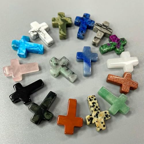 18 x 26 mm Natursteinperlen in Form von Quarzkristall-Türkisen, lose Perlen zur Schmuckherstellung, DIY-Armband, Halskette, gemischt, 2 Stück von TBSKUY