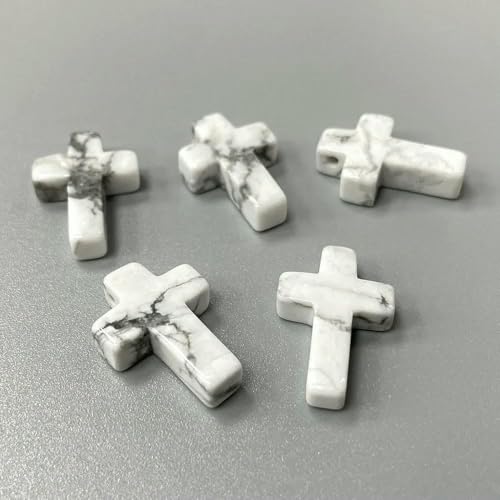 18 x 26 mm Natursteinperlen in Form von Quarzkristall-Türkisen, lose Perlen zur Schmuckherstellung, DIY-Armband, Halskette, weißer Howlith, 1 Stück von TBSKUY