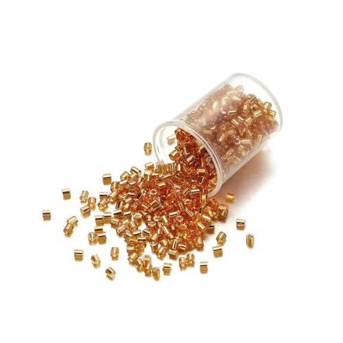 1800 Stück/Los, Loch 1 mm, tschechische zylindrische Rocailles-Perlen, Nadelperlen, sechseckige Glasperlen, lose Perlen für DIY-Armband, Halskette, Schmuckherstellung, Gold, 2 mm x Loch 1 mm 1800 Stück/Los, Loch 1 mm, tschechische zylindrische Rocailles-Perlen, Nadelperlen, sechseckige Glasperlen, lose Perlen für DIY-Armband, Halskette, Schmuckherstellung, Gold, 2 mm x Loch 1 mm von TBSKUY