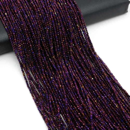 2/3,0 mm runde facettierte Naturstein-Kristallfarben-plattierte lose Perlen für die Schmuckherstellung, Zubehör für DIY-Halsketten und Armbänder, C-3,0 mm von TBSKUY