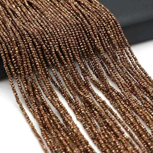 2/3,0 mm runde facettierte Naturstein-Kristallfarben-plattierte lose Perlen für die Schmuckherstellung, Zubehör für DIY-Halsketten und Armbänder, H-2 mm von TBSKUY