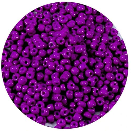 2/3/4,0 mm, 1000 Stück, einfarbige Glasreisperlen, runde Rocailles-Perlen zur Schmuckherstellung, DIY-Armband, Ohrringperlen-Zubehör, dunkelviolett, 2 mm von TBSKUY