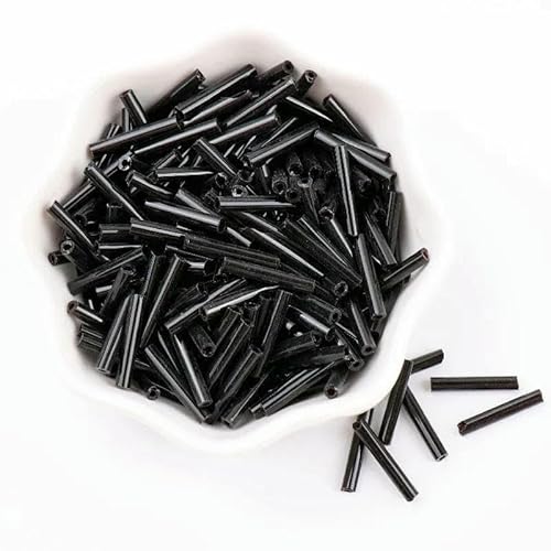 2,5 x 15 mm lange tschechische Glasperlen 8/0, manuelles Schneiden, Signalröhren-Charms, Abstandsperlen für die Schmuckherstellung, DIY-Armband, Halskette, ML296, einfarbig schwarz, 2,5 x 15 mm, 2,5 x 15 mm lange tschechische Glasperlen 8/0, manuelles Schneiden, Signalröhren-Charms, Abstandsperlen für die Schmuckherstellung, DIY-Armband, Halskette, ML296, einfarbig schwarz, 2,5 x 15 mm, von TBSKUY