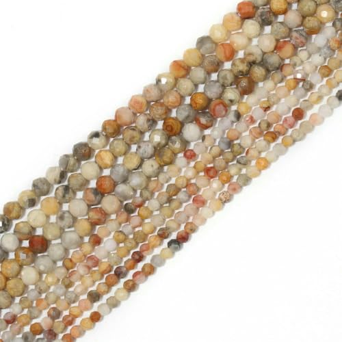 2 3 4,0 mm natürliche facettierte Apatit-Saphir-Jade-Onyx-Edelsteinperlen, runde Mineralperlen zur Schmuckherstellung, DIY-Armbandzubehör – verrückter Achat – 3,0 mm (ca. 110 Stück) von TBSKUY