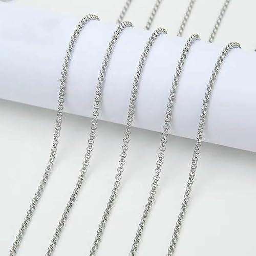 2 Meter Edelstahlketten, Goldfarben, Kugelperlen, kubanische Gliederketten, Lot für Halsketten, Armbänder, Zubehör, DIY-Schmuckherstellung-Steel_e 2 Meter Edelstahlketten, Goldfarben, Kugelperlen, kubanische Gliederketten, Lot für Halsketten, Armbänder, Zubehör, DIY-Schmuckherstellung-Steel_e von TBSKUY