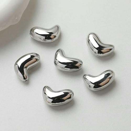 2 STK Zierliche Herz Space Beads Schmuckherstellung Armband Halskette Zubehör Anhänger DIY Messing 14 Karat vergoldet Zubehör-Platin-Klein von TBSKUY