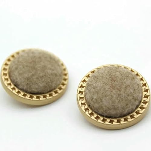 2 Stück/Los Beflockungstuch Metallknopf Retro Floral Gewickelter Stoff Gürtel Bohrer Haarseil Dekorationsmaterial DIY Kleidung YS201015-4-YS609-168-18mm von TBSKUY