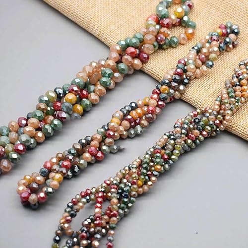 2 mm, 3,0 mm, 4,0 mm, 6 mm, 8 mm, neue Farben, Rondelle-Kristallglasperlen, flach, facettiert, lose Spacer-Glasperlen zur Schmuckherstellung, Schmuckherstellung, DIY-SS01, 6 mm, ca. 85 Stück von TBSKUY