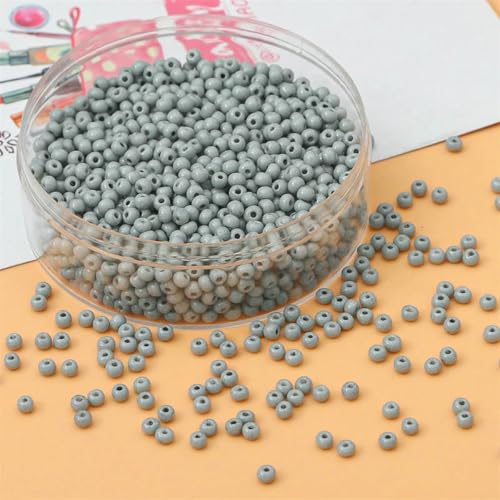 2 mm, 3,0 mm matte Glasperlen in Makronenfarbe, runde Abstandsperlen, Zubehör zur Herstellung handgefertigter Schmuckstücke zum Selbermachen, 0,8 Lochdurchmesser-LGY-3,0 mm, ca. 220 Stück von TBSKUY