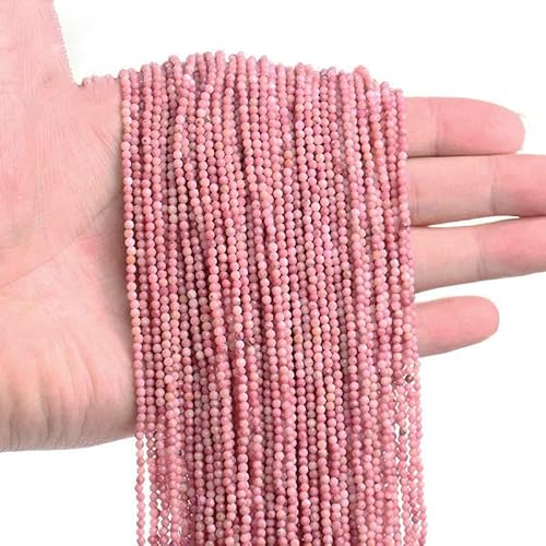 2 mm 3,0 mm natürliche afrikanische Smaragd-Glimmerperlen, facettierte lose Edelsteinperlen zur Armbandherstellung, DIY-Schmuckzubehör, Rhodinit, 3–3,5 mm (115 Stück) von TBSKUY