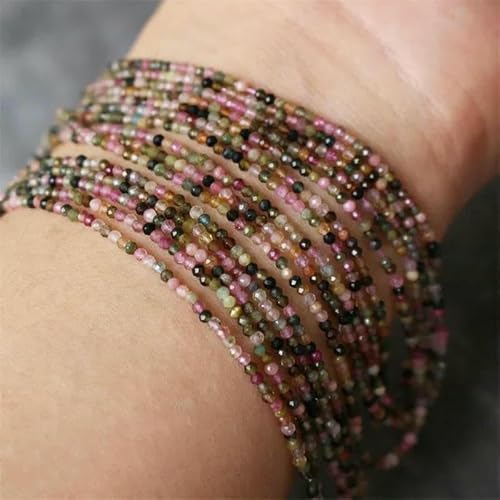 2 mm Naturstein-Amethyst-Tigerauge-Lapislazuli-Perlen mit leuchtenden Perlen, Schmuckherstellung, DIY-Halsketten-Armband-Schmuck-Turmalin-3,0 mm von TBSKUY