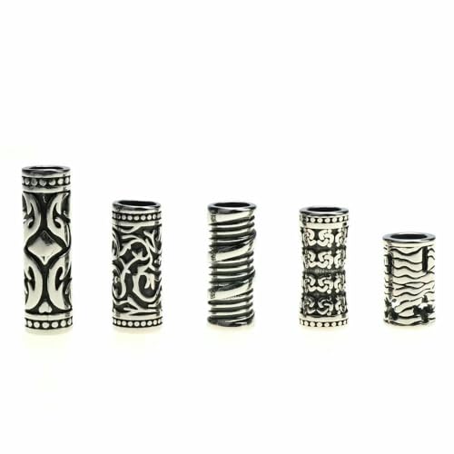 2 teile/los Edelstahl Rohr Perlen 6mm Tibetischen silber Lederband DIY Armband/halskette Slider DIY Schmuck Zeug fr-BQGHK 004 2 stücke von TBSKUY