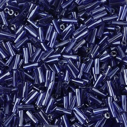 2 x 6 mm Röhrenperlen, gedrehte Glasperlen, spiralförmige Rocailles-Perlen für DIY-Armbänder, Schmuck, Kleiderherstellung, Kleidungsstücke, Zubehör – Dunkelblau – 2 x 6 mm, 212 Stück von TBSKUY