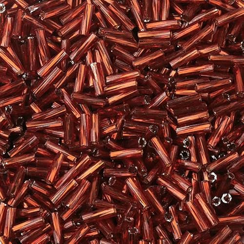 2 x 6 mm Röhrenperlen, gedrehte Glasperlen, spiralförmige Rocailles-Perlen für DIY-Armbänder, Schmuck, Kleiderherstellung, Kleidungsstücke, Zubehör – Rot – 2 x 6 mm, 1060 Stück von TBSKUY