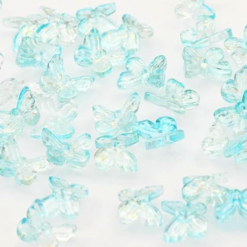 20/40/60/80/100 Stück mehrfarbige Schmetterlingsform-Abstandsperlen, tschechische Glasperlen zur Schmuckherstellung, DIY-Armband, Halskettenzubehör, 9–20 Stück von TBSKUY