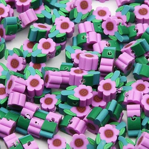 20/50/100 Stück lila Sonnenblumen-Tiere, Lächeln-Perlen, runde Herzform, Polymer-Ton-Perlen zur Schmuckherstellung, DIY-Armband, Schlüsselanhänger, 9–100 Stück 20/50/100 Stück lila Sonnenblumen-Tiere, Lächeln-Perlen, runde Herzform, Polymer-Ton-Perlen zur Schmuckherstellung, DIY-Armband, Schlüsselanhänger, 9–100 Stück von TBSKUY