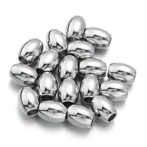20/50 Stück Edelstahl runde ovale Perlen lose Perlen vergoldete Perlen für Armband Halskette DIY Schmuckherstellung Zubehör-Stahl 50 Stück-8x10mm 20/50 Stück Edelstahl runde ovale Perlen lose Perlen vergoldete Perlen für Armband Halskette DIY Schmuckherstellung Zubehör-Stahl 50 Stück-8x10mm von TBSKUY