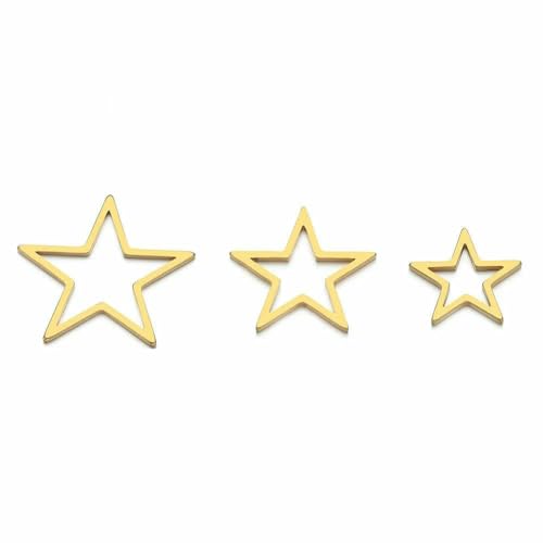 20/50 Stück Stern-Anhänger aus Edelstahl für DIY-Schmuck, Armbänder, Halsketten, Ohrringe, Zubehör – Gold, 20 Stück, 18 mm 20/50 Stück Stern-Anhänger aus Edelstahl für DIY-Schmuck, Armbänder, Halsketten, Ohrringe, Zubehör – Gold, 20 Stück, 18 mm von TBSKUY