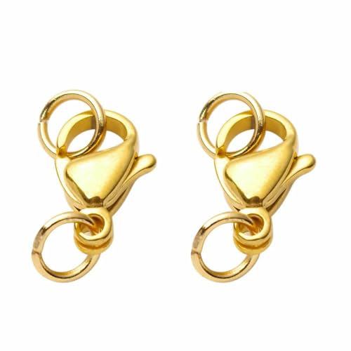 20–40 Stück goldene Karabinerverschlüsse aus Edelstahl, Haken, Verbinder, Biegeringe für Armband, Halskette, Kette, DIY-Schmuckherstellung, Befunde – Gold, 40 Stück, 8 x 13,0 mm 20–40 Stück goldene Karabinerverschlüsse aus Edelstahl, Haken, Verbinder, Biegeringe für Armband, Halskette, Kette, DIY-Schmuckherstellung, Befunde – Gold, 40 Stück, 8 x 13,0 mm von TBSKUY
