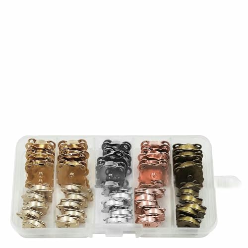 20 Sätze/Los 10 mm – 18 mm Metall-Geldbörsenknöpfe, Magnetschnalle, Druckknöpfe, Taschen, Nähen, Bekleidungszubehör, Materialien, Schnalle mit Box, 24 Stück, Mix 6 Farben, 10 mm von TBSKUY