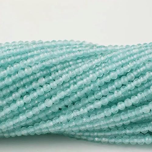 20 Stränge Katzenaugen-Kristallperlen, facettierte lose Glasperlen zur Schmuckherstellung, Armbänder, Halsketten, Ohrringe, Aquamarinblau, 2 mm (3800 Stück) von TBSKUY