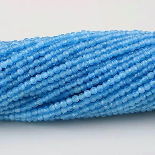 20 Stränge Katzenaugen-Kristallperlen, facettierte lose Glasperlen zur Schmuckherstellung, Armbänder, Halsketten, Ohrringe, Pazifikblau, 2 mm (3800 Stück) von TBSKUY