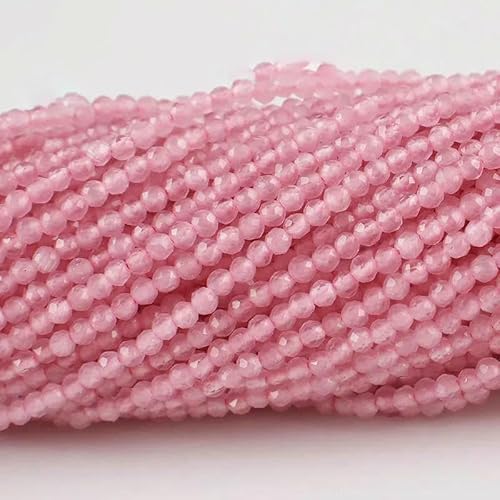 20 Stränge Katzenaugen-Kristallperlen, facettierte lose Glasperlen zur Schmuckherstellung, Armbänder, Halsketten, Ohrringe, Pfingstrosenrosa, 2 mm (3800 Stück) von TBSKUY