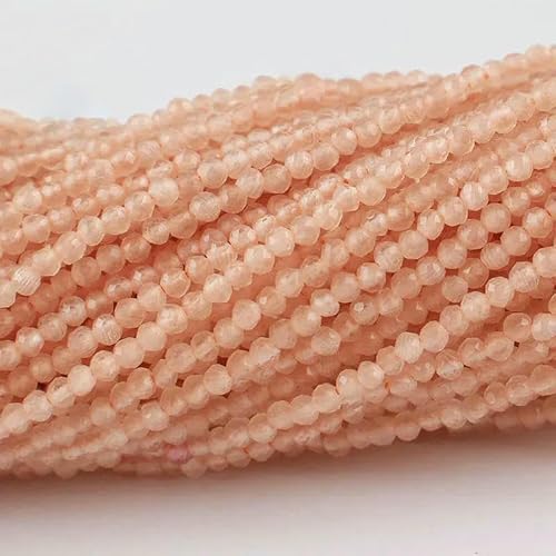 20 Stränge Katzenaugen-Kristallperlen, facettierte lose Glasperlen zur Schmuckherstellung, Armbänder, Halsketten, Ohrringe, Pfirsich, 2 mm (3800 Stück) von TBSKUY