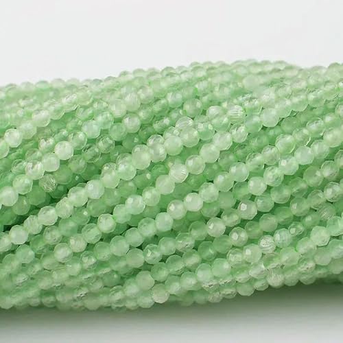 20 Stränge Katzenaugen-Kristallperlen, facettierte lose Glasperlen zur Schmuckherstellung, Armbänder, Halsketten, Ohrringe, Seeschaumgrün, 2 mm (3800 Stück) von TBSKUY