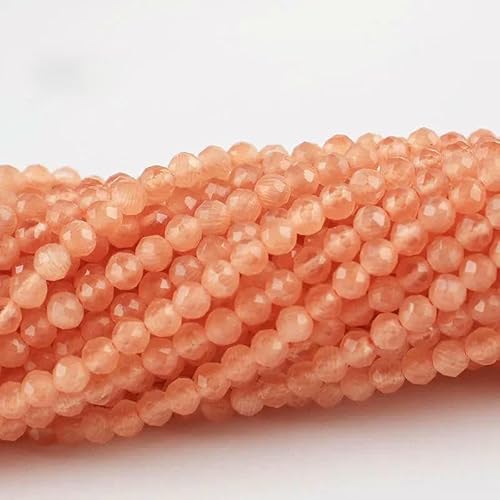 20 Stränge Katzenaugen-Kristallperlen, facettierte lose Glasperlen zur Schmuckherstellung, Armbänder, Halsketten, Ohrringe, dunkler Pfirsich, 2 mm (3800 Stück) von TBSKUY