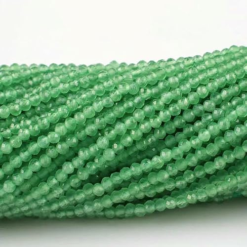20 Stränge Katzenaugen-Kristallperlen, facettierte lose Glasperlen zur Schmuckherstellung, Armbänder, Halsketten, Ohrringe, lagunengrün, 2 mm (3800 Stück) von TBSKUY