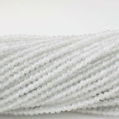 20 Stränge Katzenaugen-Kristallperlen, facettierte lose Glasperlen zur Schmuckherstellung, Armbänder, Halsketten, Ohrringe, weiß, 2 mm (3800 Stück) von TBSKUY