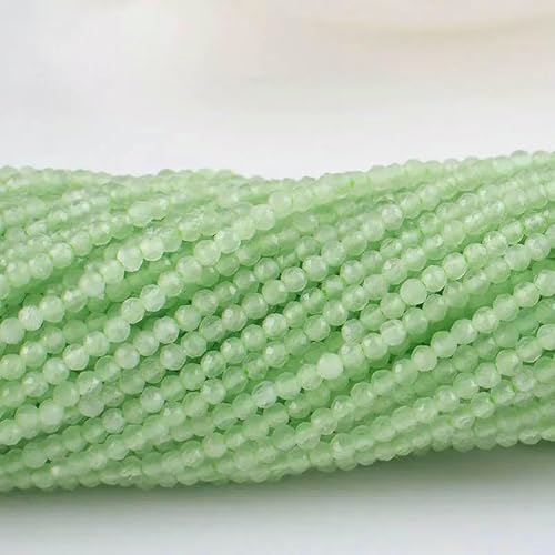 20 Stränge Katzenaugen-Kristallperlen, facettierte lose Glasperlen zur Schmuckherstellung, Armbänder, Halsketten, Ohrringe – Seeglasgrün – 2 mm (3800 Stück) von TBSKUY